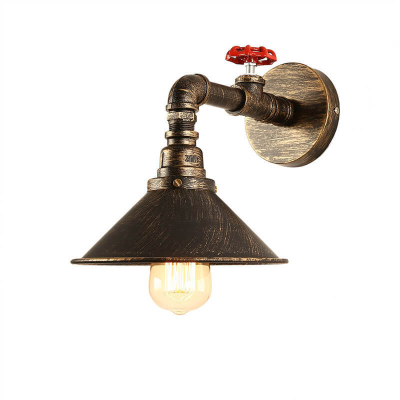 Industrial Iron Vintage Faucet Water Pipe Design 1-Light Wall Sconce Lamp