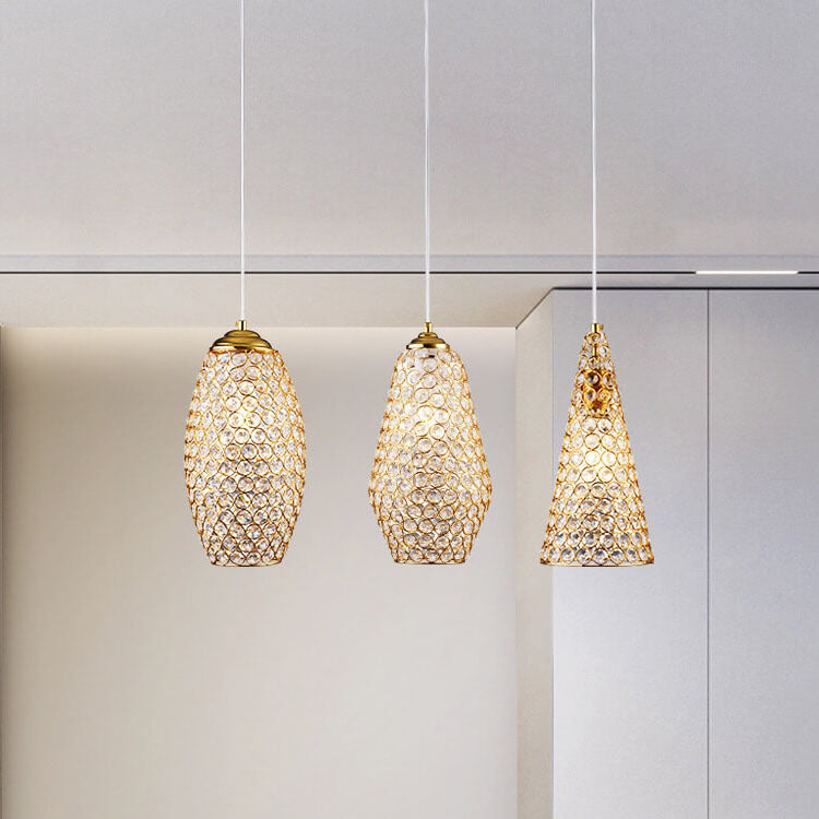 European Light Luxury Geometric Hardware Crystal 1-Light Pendelleuchte 