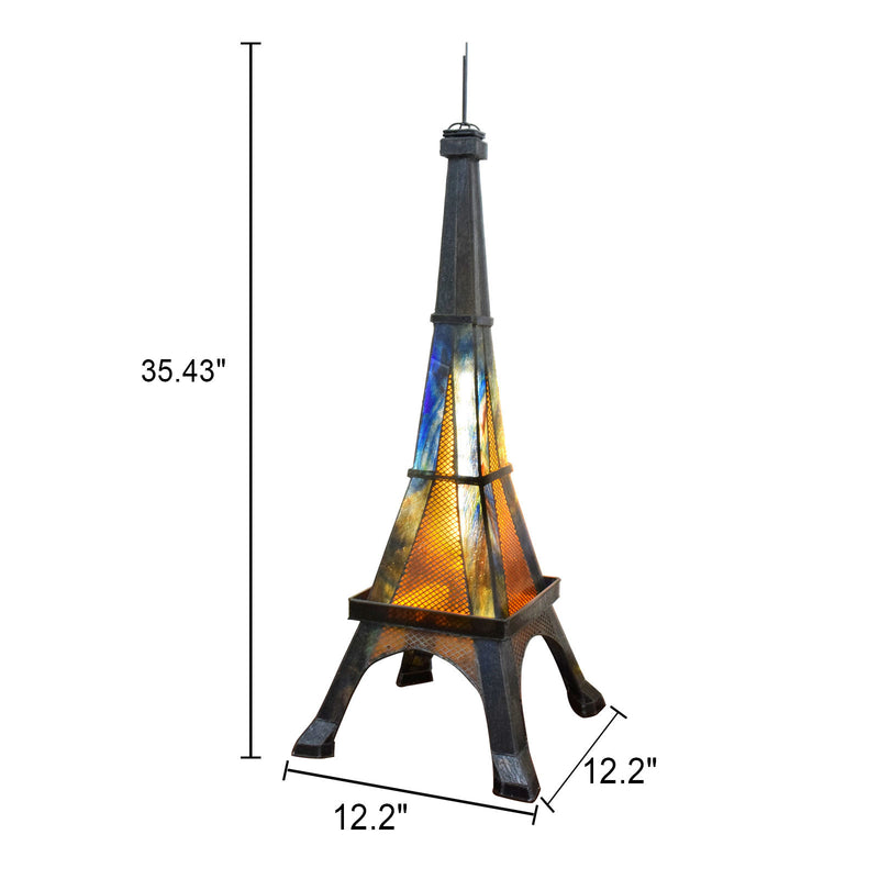 Europäische Tiffany-Tower-Buntglas-Tischlampe mit 1 Leuchte 