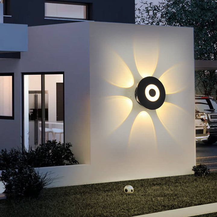 Modern Black Round Aluminum Indoor Outdoor Waterproof LED Wall Sconce Lamp