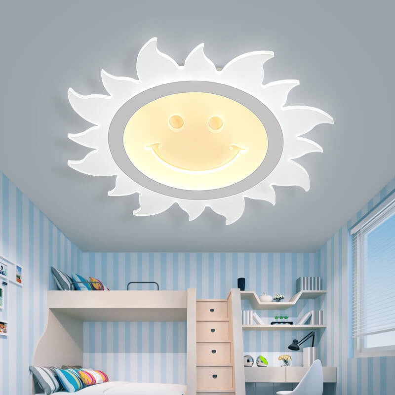 Creative Cartoon Smiley Sun LED Flush Mount Ceiling Light