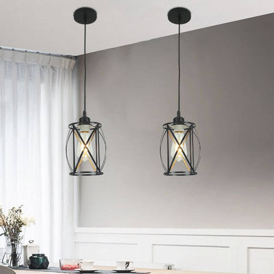 Retro Industrial Iron Creative Hollow Design 1-Light Pendant Light