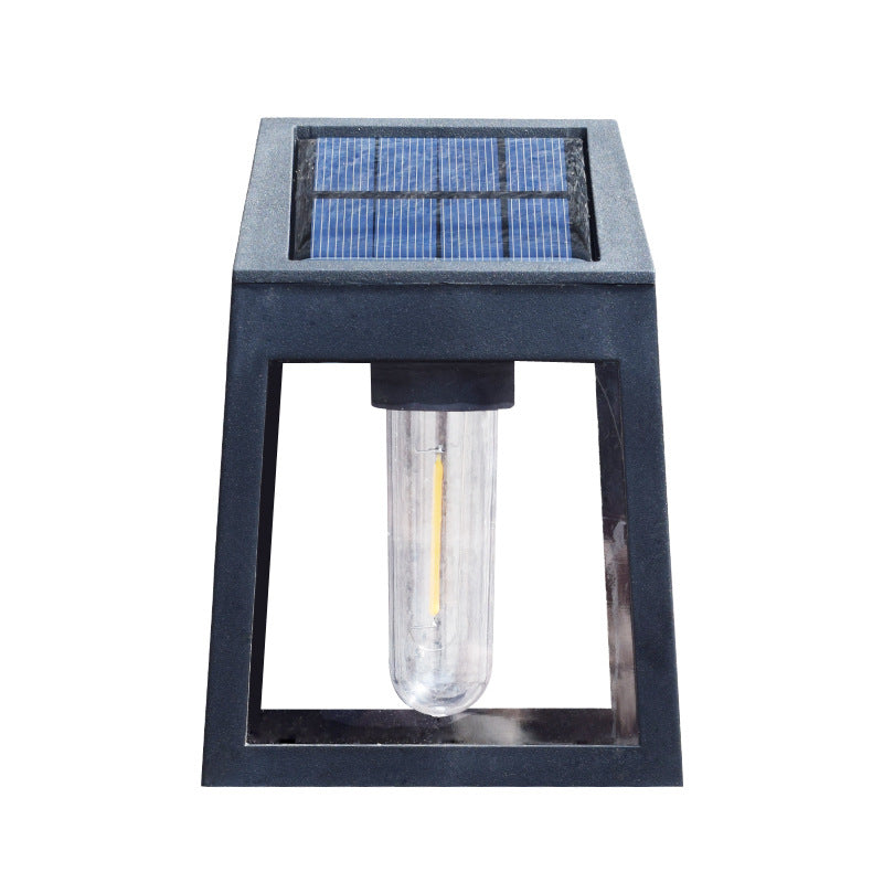 Lampe murale moderne en plastique carré solaire LED extérieure étanche pour jardin paysage 