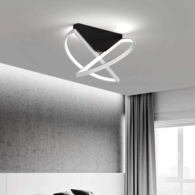 Modern Creative Geometric Aluminum LED Semi-Flush Mount Ceiling Light