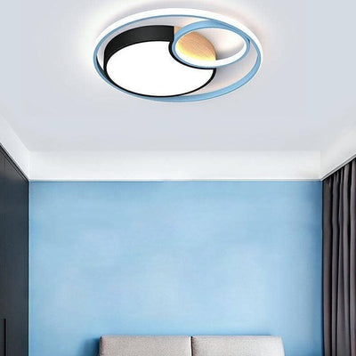 Nordic Creative Color Mix Circles LED Flush Mount Ceiling Light