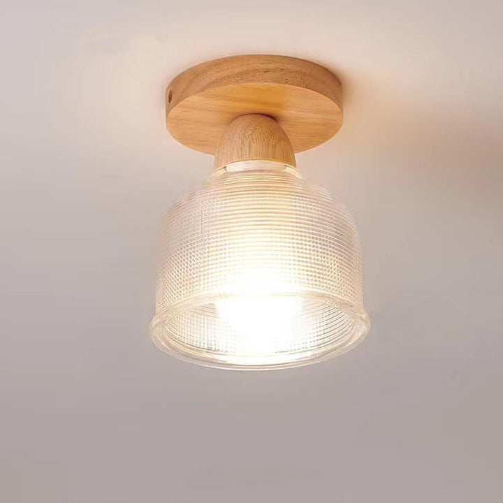 Lustre semi-encastré 1 lumière en verre simple japonais 