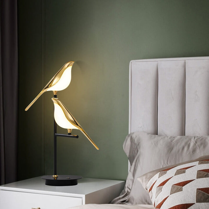 Nordische minimalistische Elster-Vogel-LED-Tischlampe 
