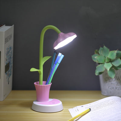 Creative Sun Flower Pen Holder Design LED Table Lamp