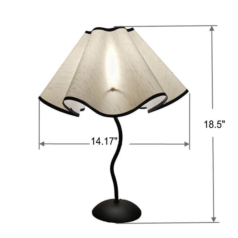 Modern Fabric Petal Flower 1-Light Table Lamp