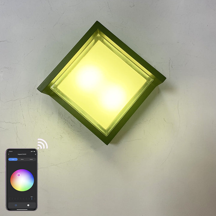 Lampe murale LED à gradation avec application en aluminium rhombique pour extérieur intelligente 
