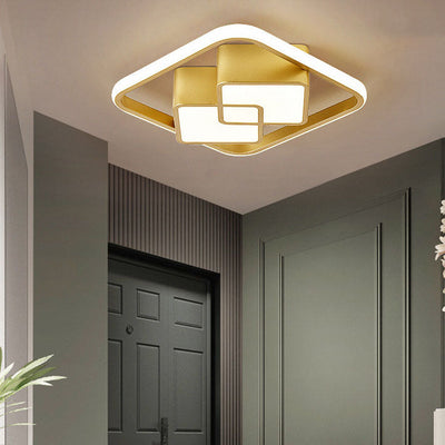 Nordic Light Luxury Square Round LED Flush Mount Lighting