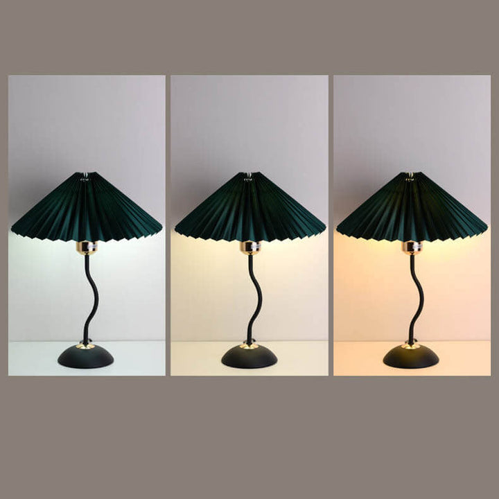 Moderne minimalistische Plissee-Regenschirm-Biegebasis 1-Licht-Tischlampe