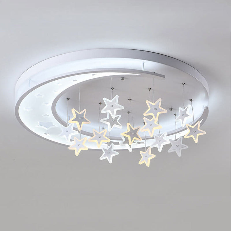 Modern Creative Star Hanging Round LED Flush Mount Ceiling Light