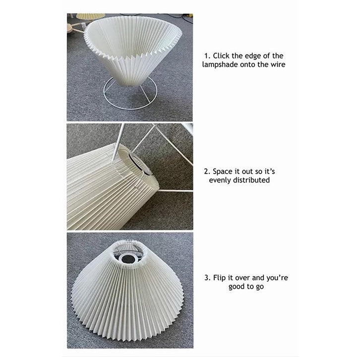Traditional Japanese Pleated Cone PVC Fabric Iron Beech Wood 1-Light Standing Floor Lamp For Home Office