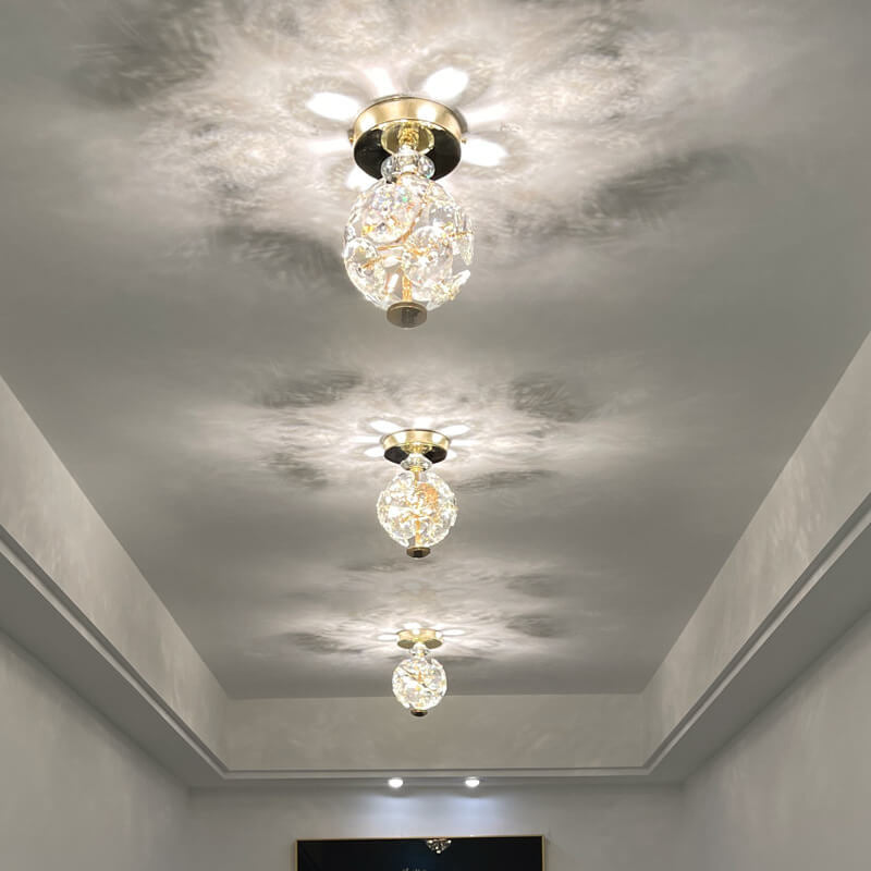 Plafonnier LED boule de cristal moderne simple 