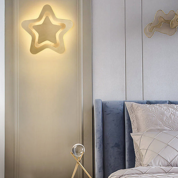 Nordische Luxus Messing Sternform LED Wandleuchte 