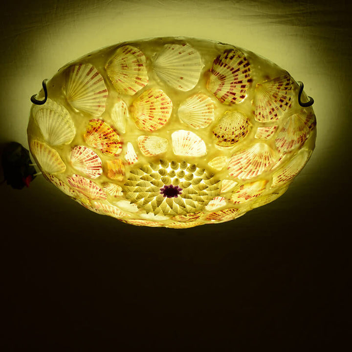Luz de techo empotrada LED redonda de arte de concha mediterránea europea 
