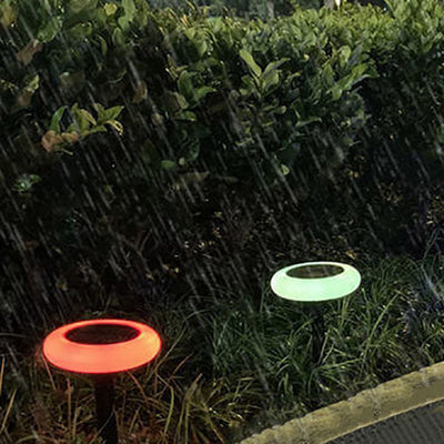 Simple 7 Color Round Plum Blossom LED Outdoor Garden Landscape Light