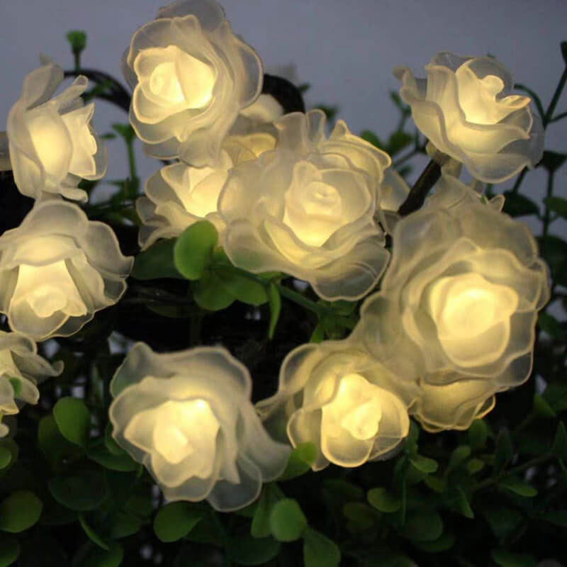 Solar Rose String Lights Outdoor Waterproof LED Decorative String Lights