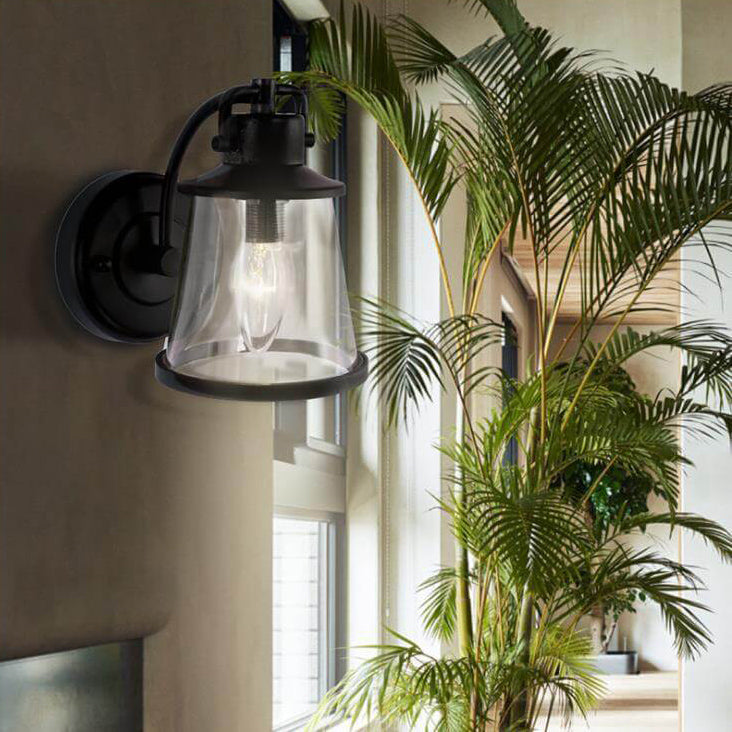 Lámpara Apliqué de Pared Nostálgica a Prueba de Agua de 1 Luz de Arte de Hierro Industrial 