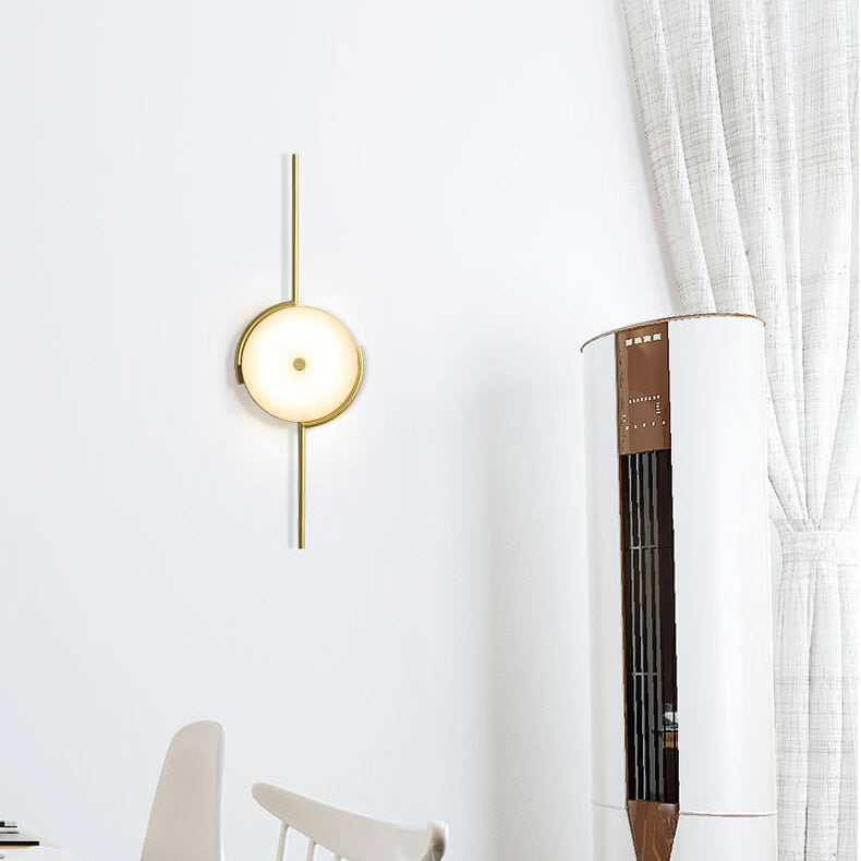 Simple Light Luxury Creative Geometric Round Clock Design 1-Light Wall Sconce Lamp