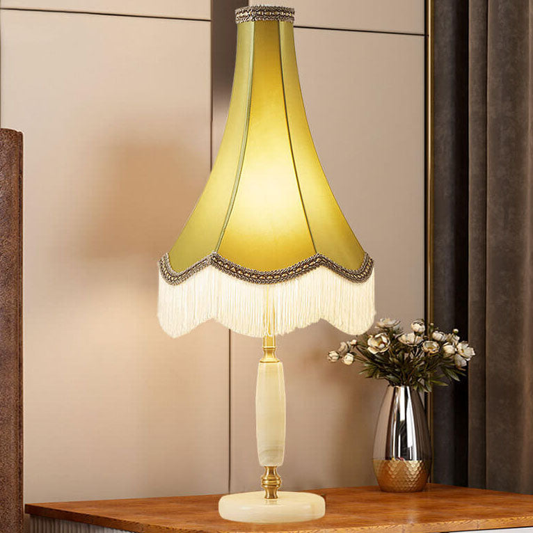 Lampe de Table à Franges Rétro Française en Cuivre à 1 Lumière 