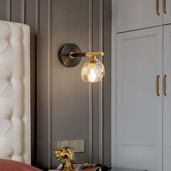 Toda la lámpara de aplique de pared de lujo de cristal de cobre de 1/2 luces 