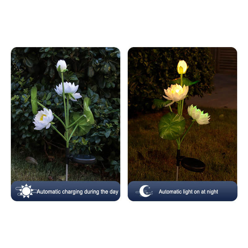 Moderne kreative Blumen-ABS-Edelstahl-Solar-LED-Außen-Bodeneinsteck-Leuchte für die Außenpatio 