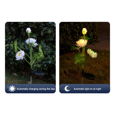 Modern Solar Lotus LED Garden Lawn Ground Insert Landscape Light