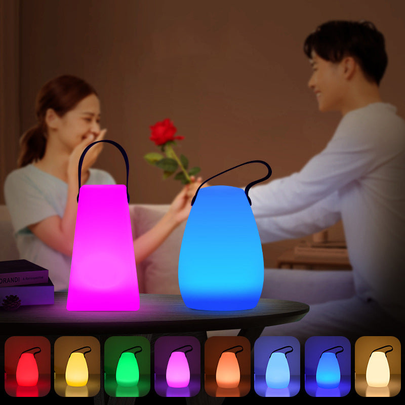 Lampe de table LED moderne, créative, simple, rechargeable par USB, portable, changeant de couleur en 16 couleurs 