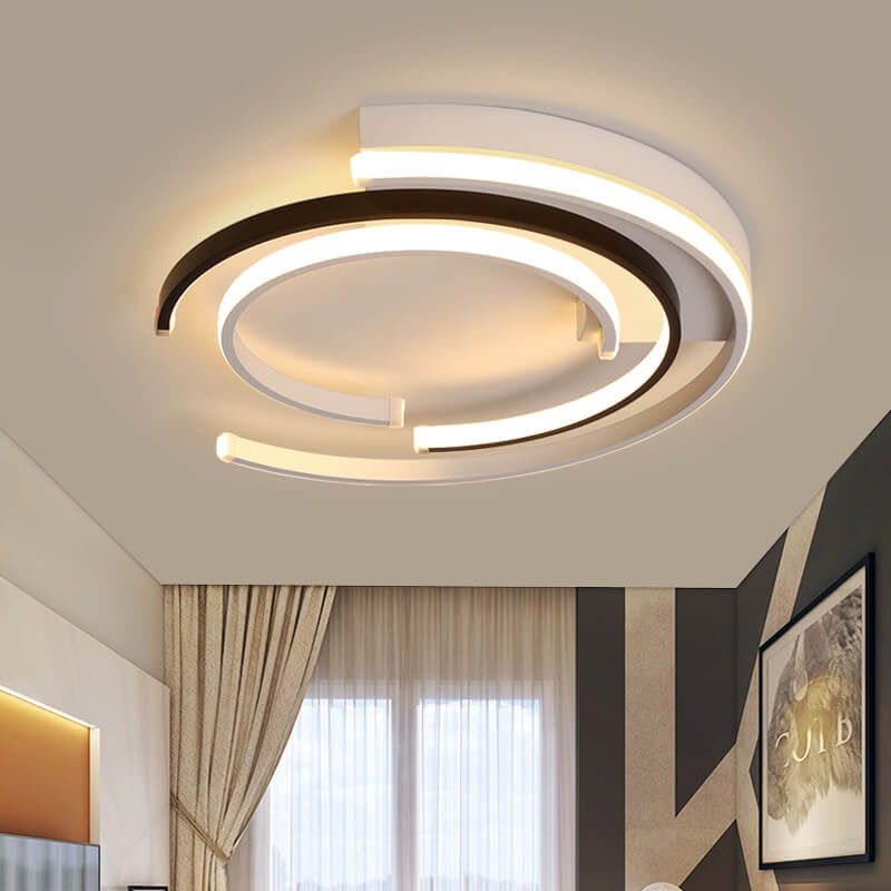 Nordic Creative Circle Half Round LED Flush Mount Ceiling Light