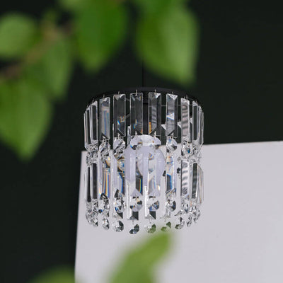 Nordic Light Luxury Crystal Cylinder Dome 1/2/3 Light Chandelier