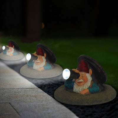 European Creative Elf Frog Resin Solar LED Outdoor Lawn Ground Insert Landscape Light