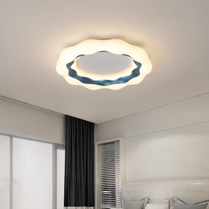 Plafonnier LED Rond Moderne Minimaliste Vague de Couleur 