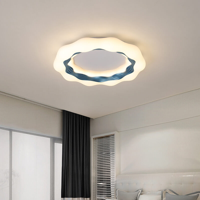 Modern Minimalist Color Wave Round LED Flush Mount Ceiling Light