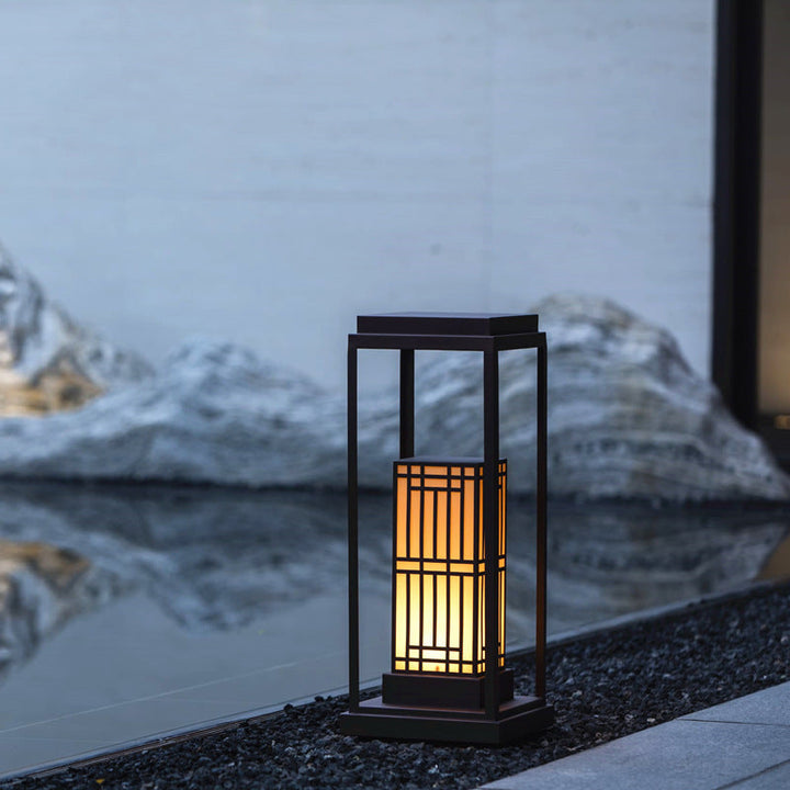 Luz exterior para jardín de césped impermeable con LED solar de mármol de acero inoxidable retro moderno 