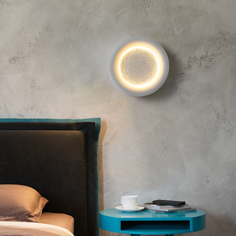 Moderne kreative Mond-runde Zement-LED-Wandleuchte-Lampe 