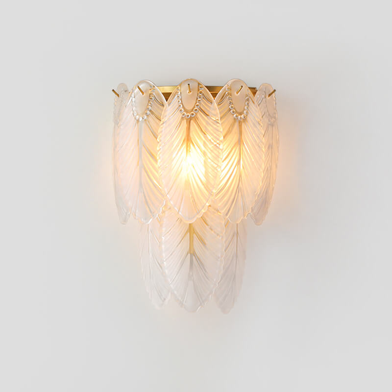 Europäische leichte Luxus-Feder-Eisen-Glas 2/3-Licht Wandleuchte 