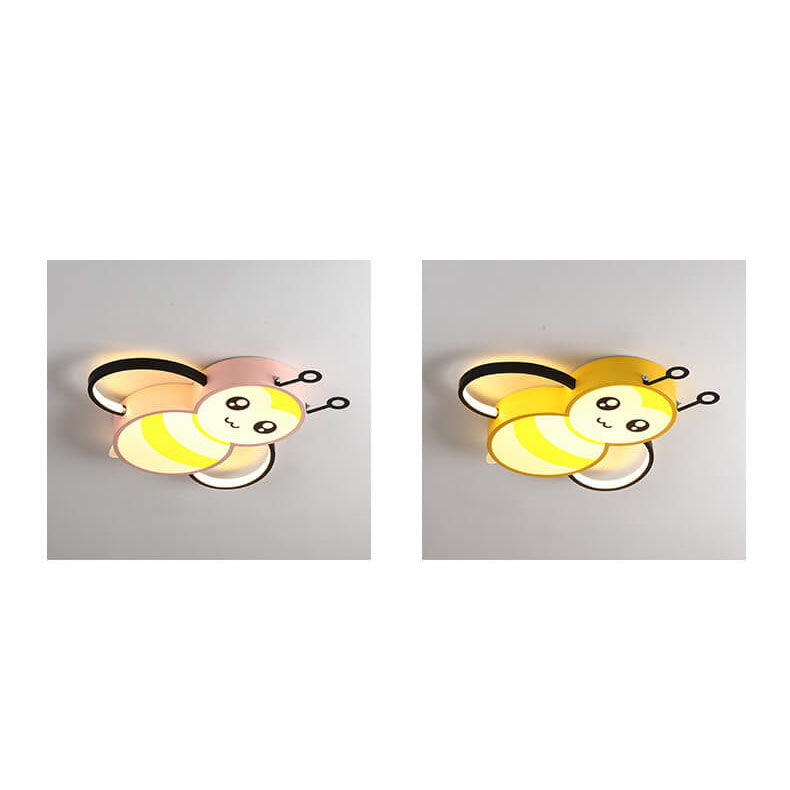 Cartoon Creative Bees Acrylic Iron LED Flush Mount Ceiling Light