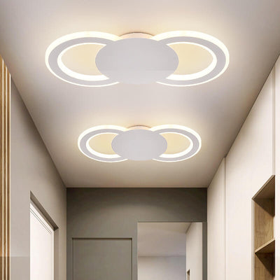 Moderne minimalistische Deckenleuchte aus schwarzem und weißem Metall mit LED 