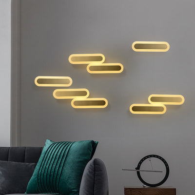 مصباح حائط بتصميم عصري فاخر من النحاس مع حلقة LED 