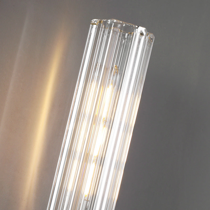 Moderne Luxus-Glaszylinder-Messing-1/2-Licht-Wandleuchte