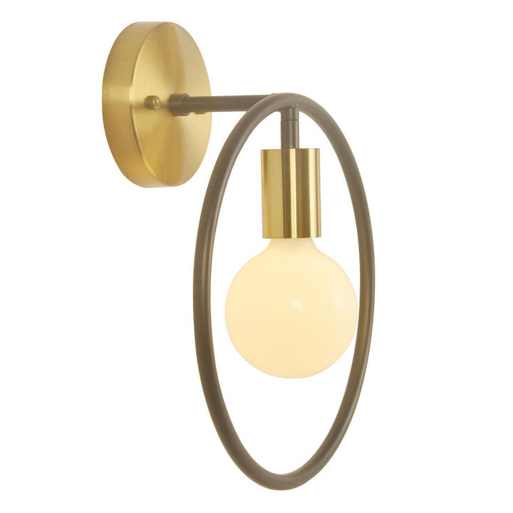 Aplique de pared contemporáneo nórdico redondo de hierro de 1 luz para sala de estar 