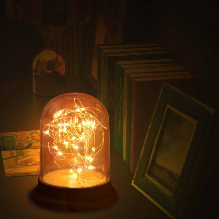 Lampe de table LED USB créative avec arbre à feu 