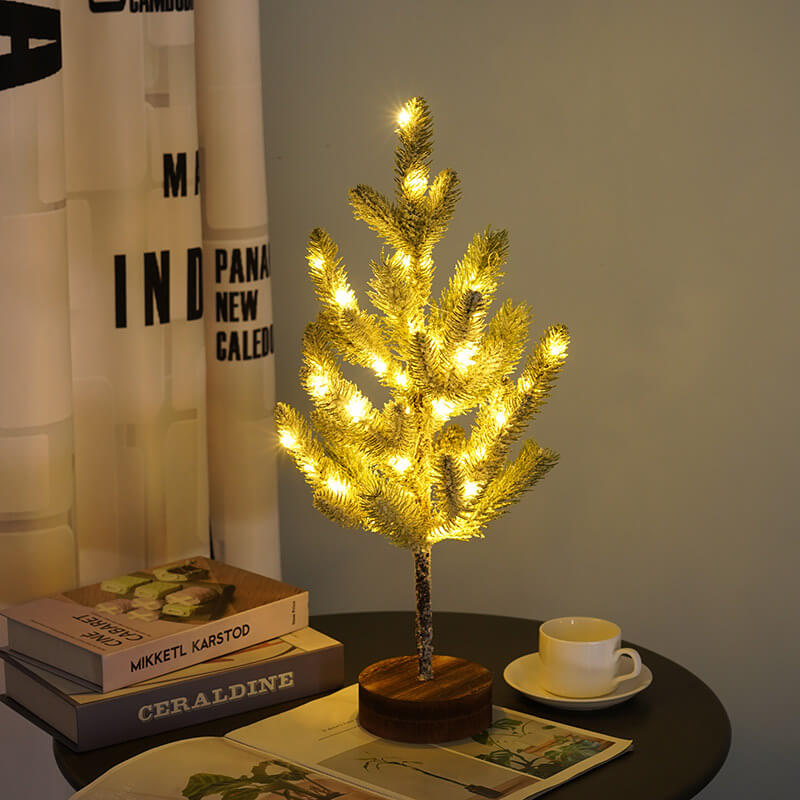 Christmas Decorative Cedar Needle Simulated Tree Light Battery Decorative Table Lamp