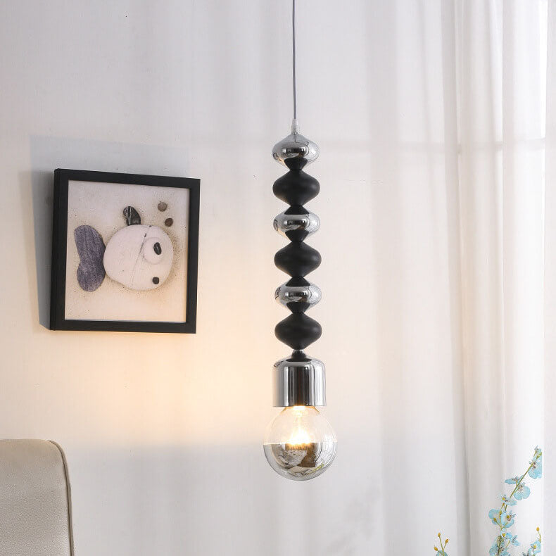 Moderne minimalistische kürbisförmige einfarbige Hardware 1-Licht Pendelleuchte 