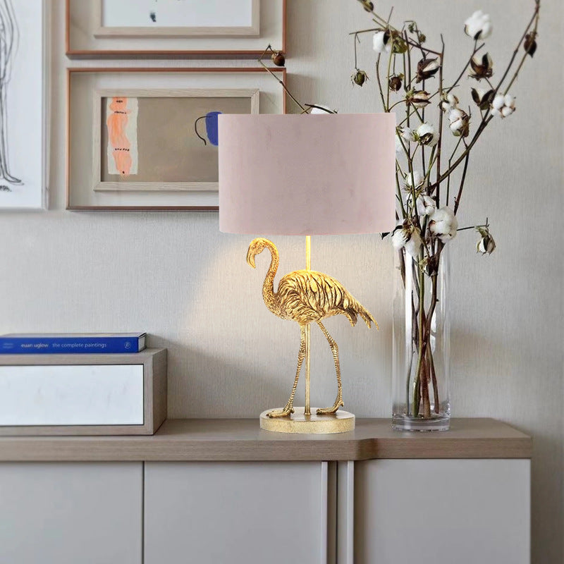 Lampe de Table 1 Lumière en Résine Flamant Rose de Luxe Nordique 