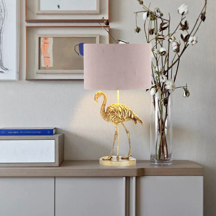 Lampe de Table 1 Lumière en Résine Flamant Rose de Luxe Nordique 