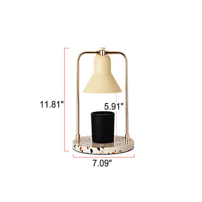 Lampe de table en cire fondue à 2 lumières avec abat-jour en marbre jaune moderne 