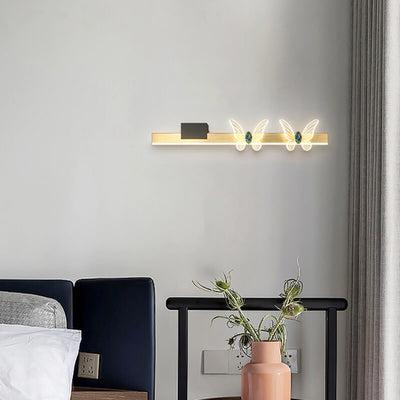 Moderne kreative lange Streifen-Schmetterlings-Dekorations-LED-Wand-Leuchter-Lampe